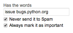 Gmail python filter