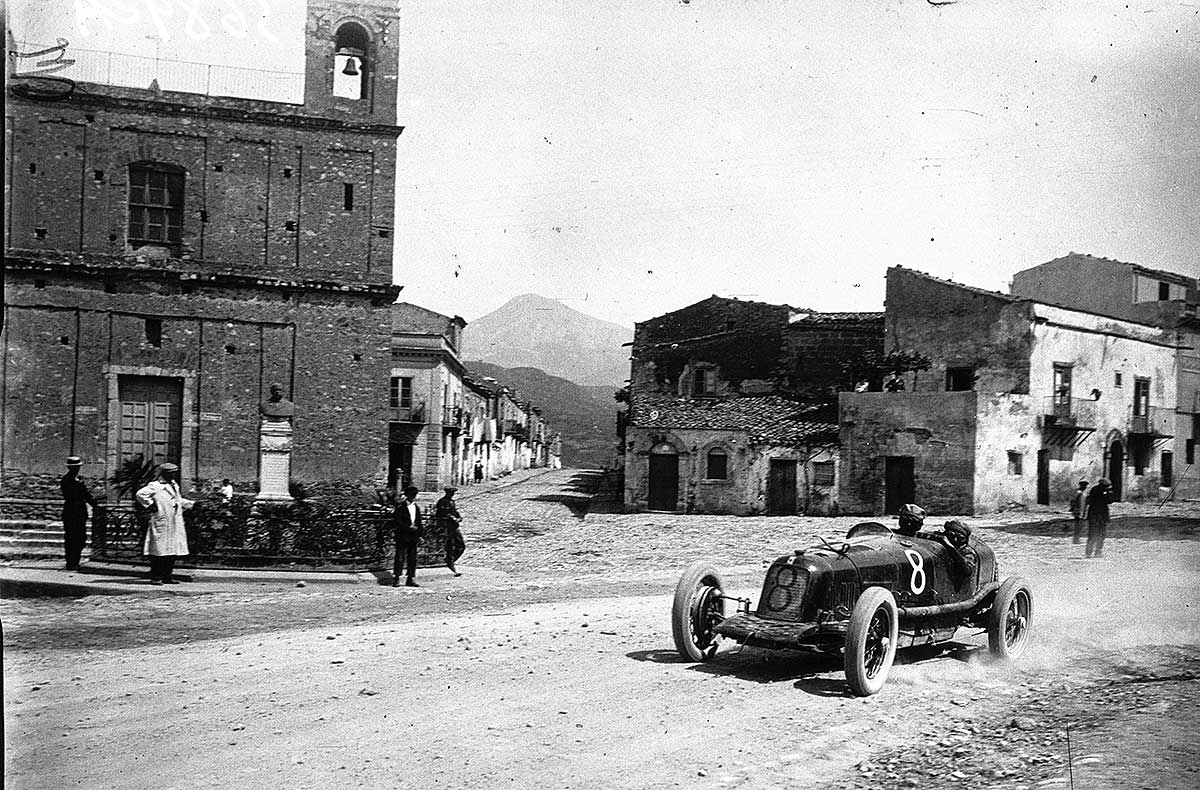 Luigi Fagioli competing in the 1928 Targo Florio race