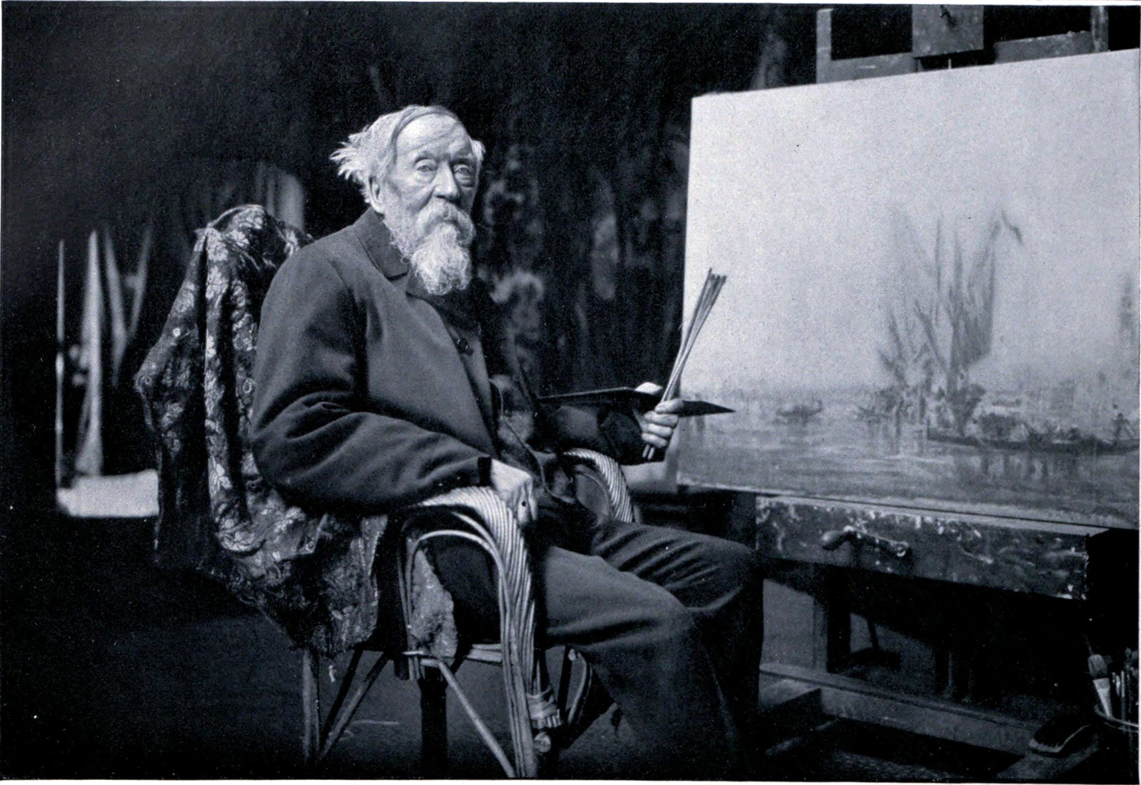 Painter Felix Ziem sitting at his
easel