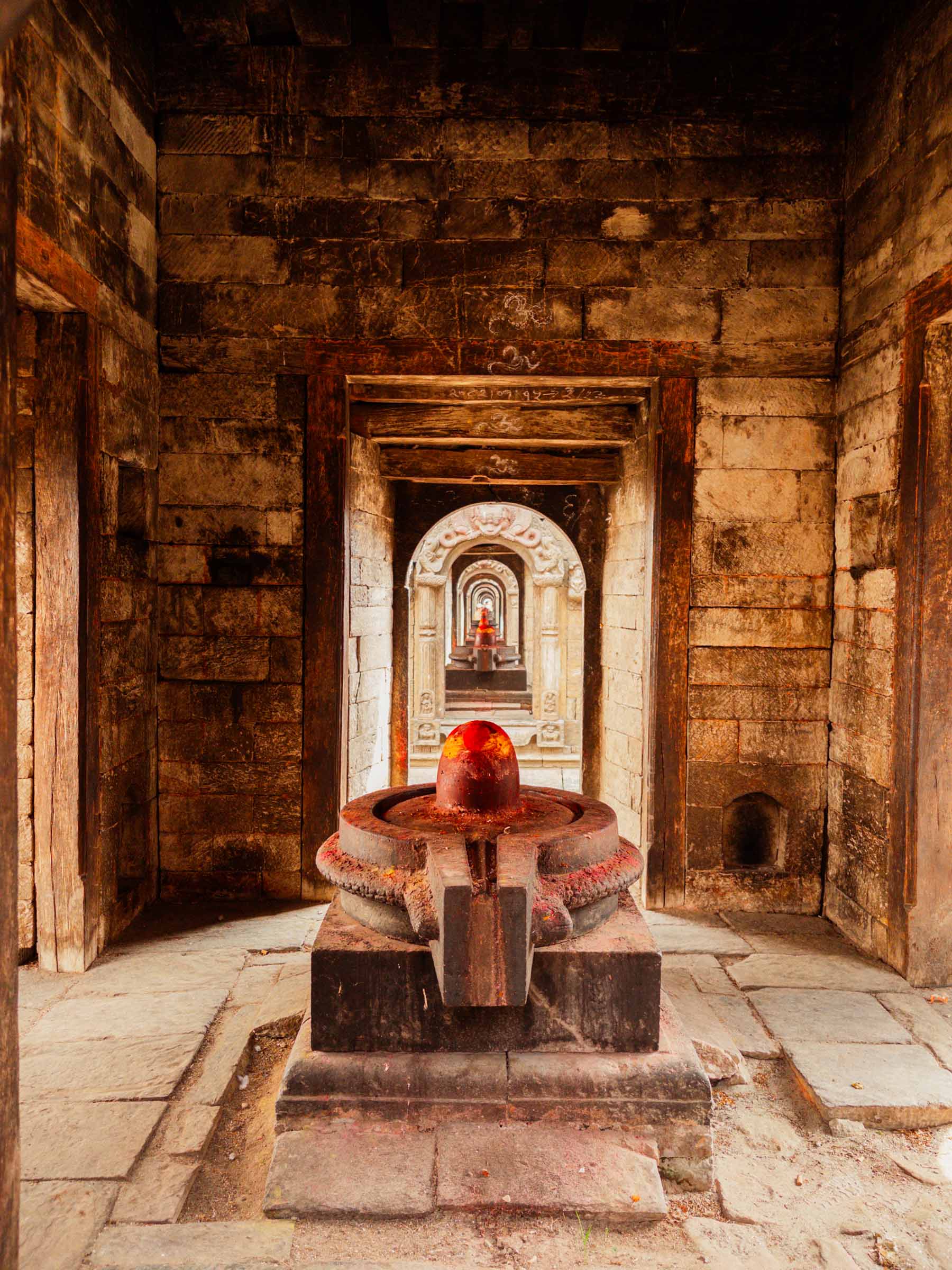 Shrines with lingams at Pashupatinath