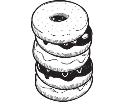 Stack of donuts.