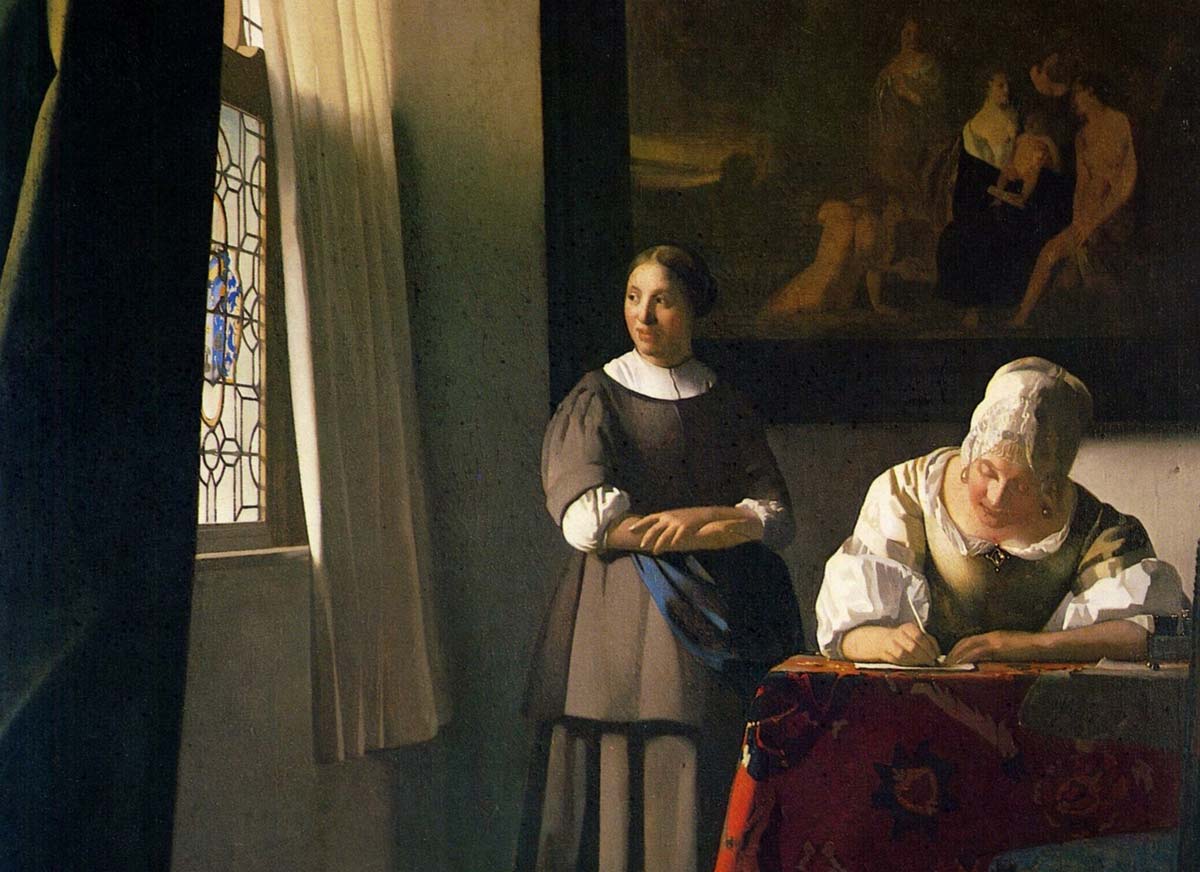 Vermeer, Lady Writing a Letter with her Maid